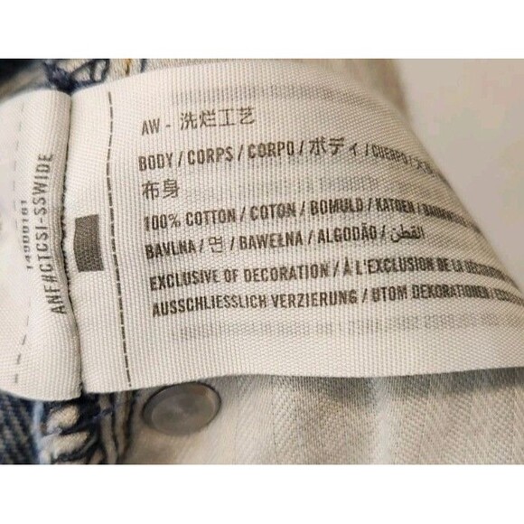 Abercrombie & Fitch Shorts 25/0 Blue Boyfriend Curve Love Distressed Cut Off - Picture 5 of 8